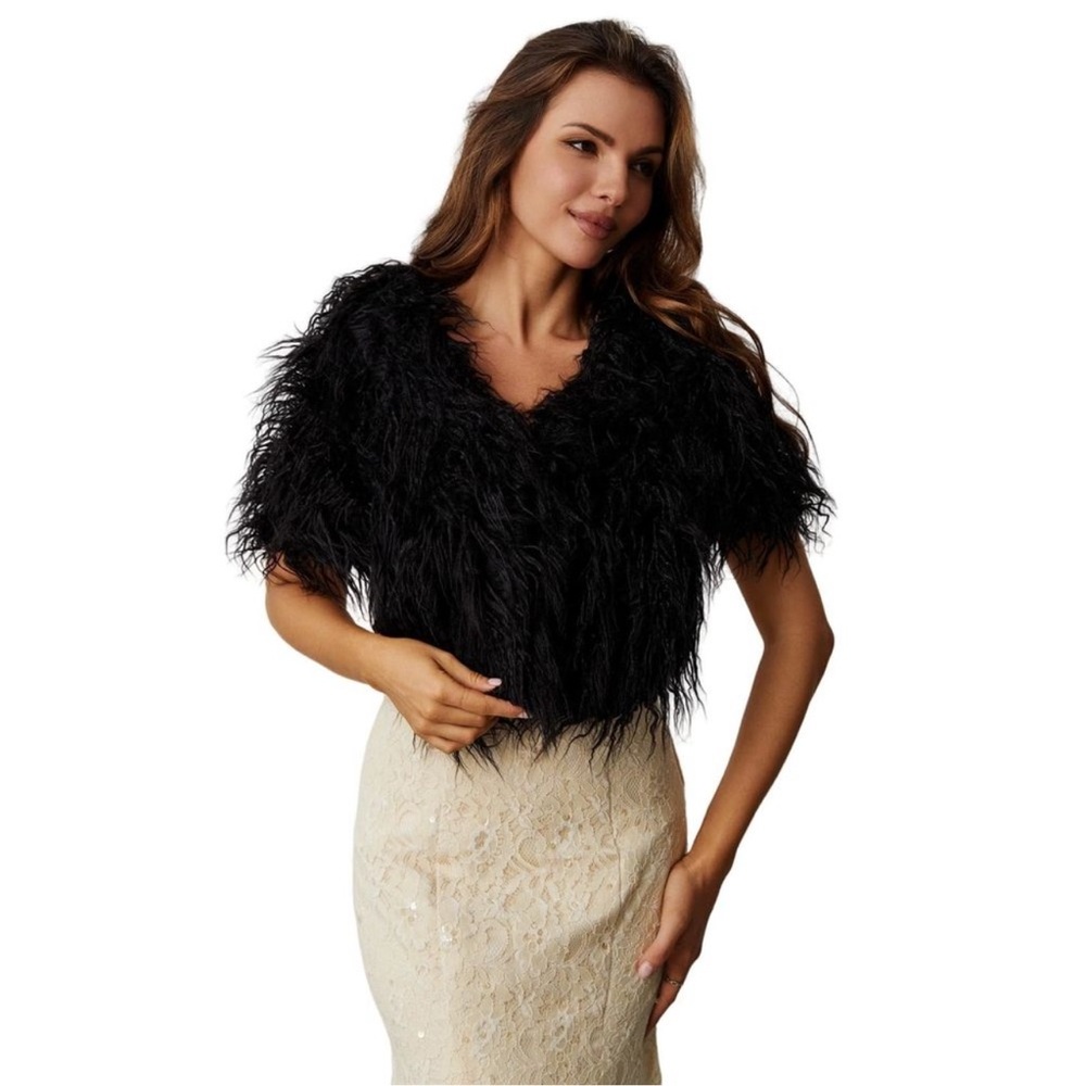 Warm Faux Fur Wraps Shawls,women's Shrug Scarf For Cover Up For Wedding new